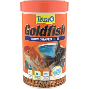 Tetra Goldfish Worm Shaped Bites Fish Food, 4.93-oz bag