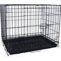 YML Collapsible Metal Small Pet Crate with Bottom Gate, Black, 24-in