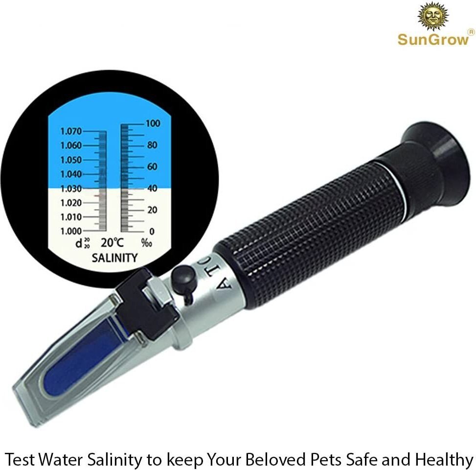 SUNGROW Refractometer for Saltwater Aquarium & Reef Tank, Koi Pond