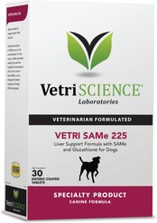 VetriScience VETRI SAMe 225 Tablets Liver Supplement for Dogs, 30 count