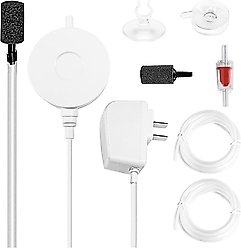 SunGrow Betta Aquarium Small Quiet Air Pump Set with Fish Tank Air Stone Bubbler Aerator