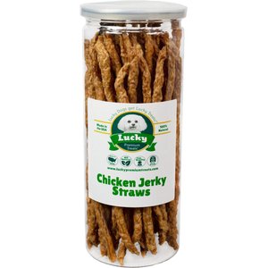 Lucky Premium Treats Chicken Jerky Straws Dog Treats, 7-oz jar