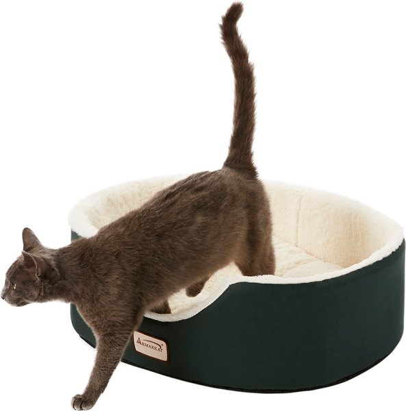 Armarkat Oval Bolster Cat & Dog Bed, Laurel Green/Ivory slide 1 of 10