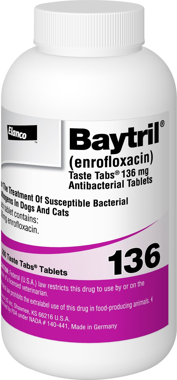 BAYTRIL (Enrofloxacin) Taste Tabs for Dogs & Cats, 30 flavored tablets