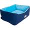 Show in main carousel: Armarkat Bolster Cat & Dog Bed with Removable Cover, Navy Blue/Sky Blue slide 5 of 10