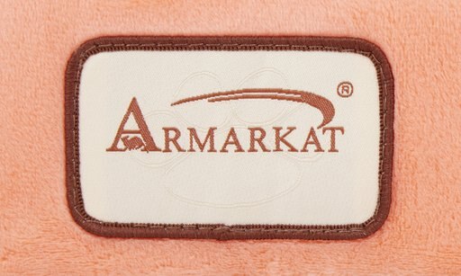 Armarkat Cave Shape Covered Cat & Dog Bed, Orange/Ivory