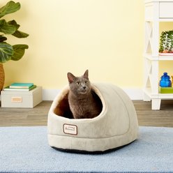 Armarkat Cave Shape Covered Cat & Dog Bed, Sage Green/Beige
