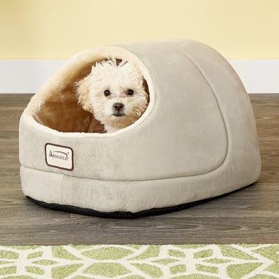 Show full view: Armarkat Cave Shape Covered Cat & Dog Bed, Sage Green/Beige slide 4 of 12