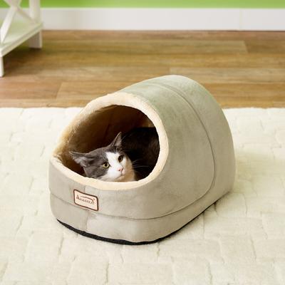 Show full view: Armarkat Cave Shape Covered Cat & Dog Bed, Sage Green/Beige slide 9 of 12