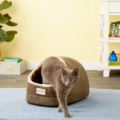 Armarkat Cave Shape Covered Cat & Dog Bed, Laurel Green/Beige