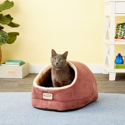 Armarkat Cave Shape Covered Cat & Dog Bed, Red/Beige