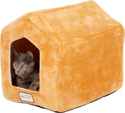 Armarkat Cave Shape Covered Cat & Dog Bed, Brown/Beige