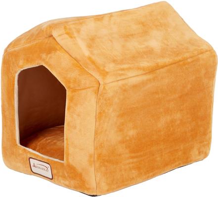 Show full view: Armarkat Cave Shape Covered Cat & Dog Bed, Brown/Beige slide 3 of 12