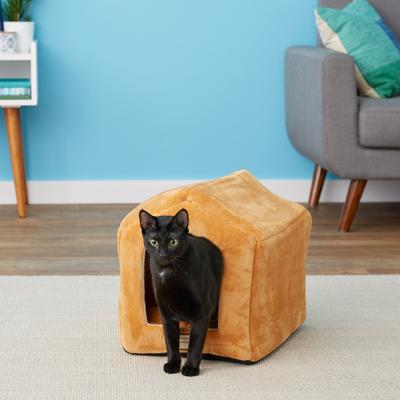 Show full view: Armarkat Cave Shape Covered Cat & Dog Bed, Brown/Beige slide 5 of 12