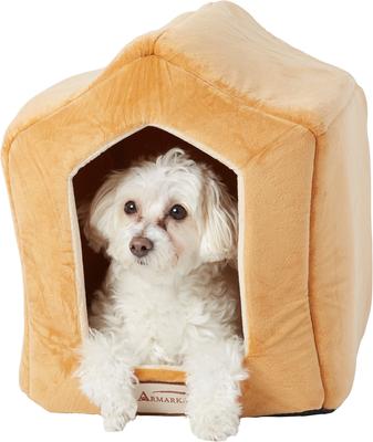 Show full view: Armarkat Cave Shape Covered Cat & Dog Bed, Brown/Beige slide 6 of 12