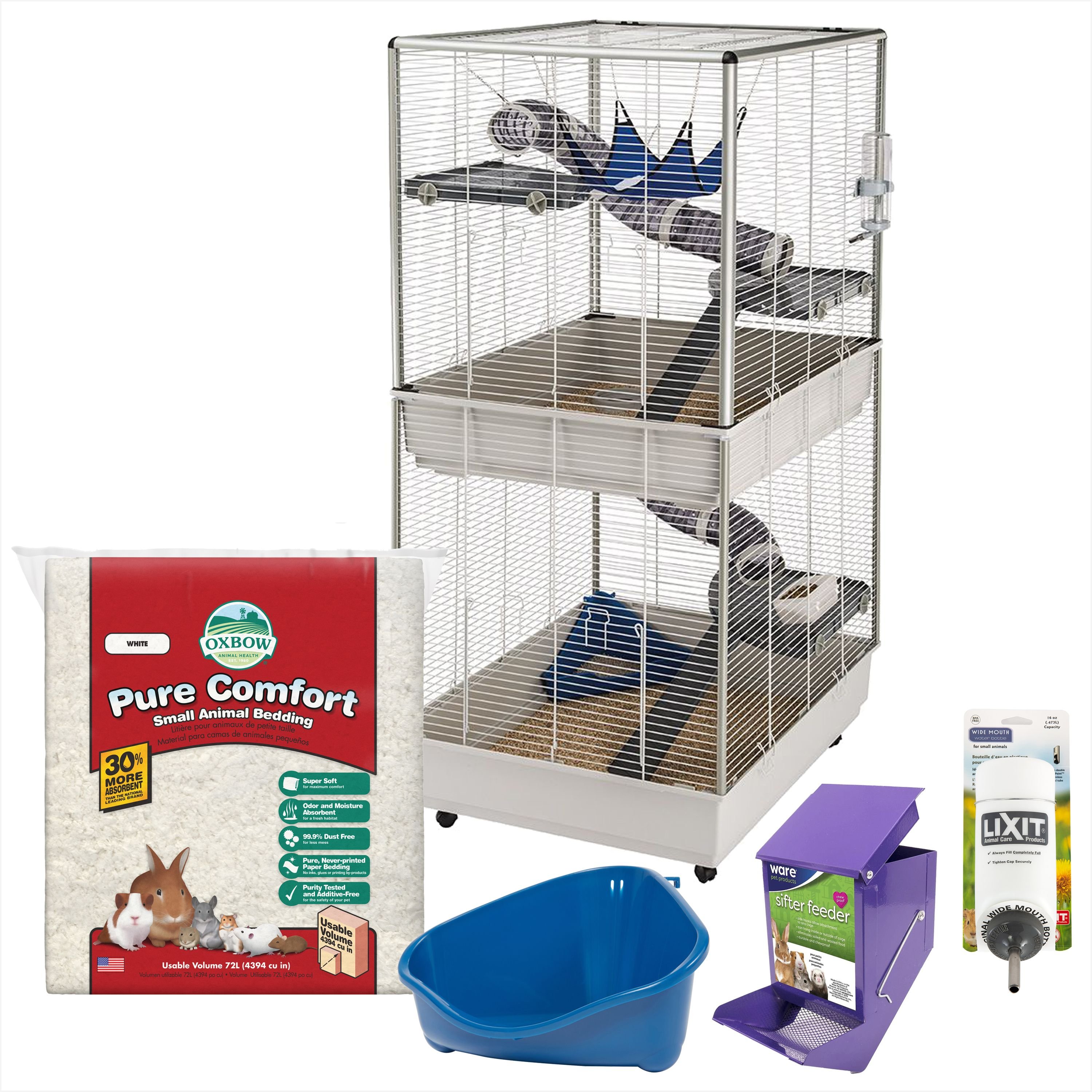 Ware Sifter Small Animal Feeder, Color Varies + 4 items Customer