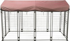 TRIXIE Deluxe Outdoor Dog Kennel with Cover, XX-Large, Black/Burgundy