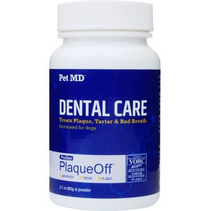 Pet MD Proden PlaqueOff Teeth Cleaning Dental Care Powder Dog Dental Supplement, 60-grams