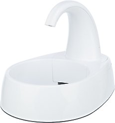TRIXIE Curved Stream Cat & Dog Water Fountain, White, 84.5-oz