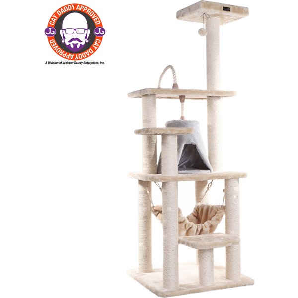 ARMARKAT 65in Faux Fur Cat Tree & Condo, Beige, 65in