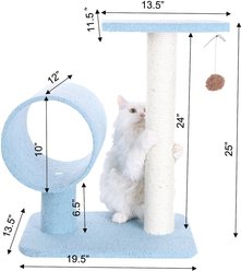 Armarkat 26-in Faux Fleece Cat Tree, Sky Blue, 26-in slide 2 of 7