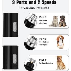 PATPET Steel Grit Dog & Cat Nail Grinder, Black