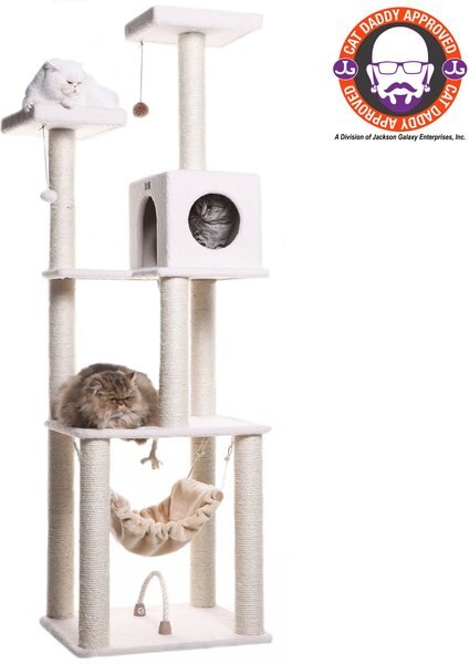 Armarkat 73-in Faux Fleece Cat Tree & Condo, Ivory slide 1 of 10
