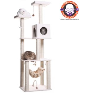 Armarkat 73-in Faux Fleece Cat Tree & Condo, Ivory