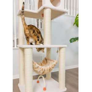 Armarkat 73-in Faux Fleece Cat Tree & Condo, Ivory