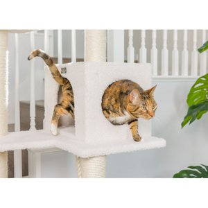 Armarkat 73-in Faux Fleece Cat Tree & Condo, Ivory