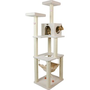 Armarkat 73-in Faux Fleece Cat Tree & Condo, Ivory