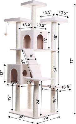 Show full view: Armarkat 77-in Faux Fleece Cat Tree & Condo, Ivory slide 2 of 12