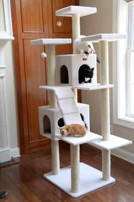 Show full view: Armarkat 77-in Faux Fleece Cat Tree & Condo, Ivory slide 7 of 12