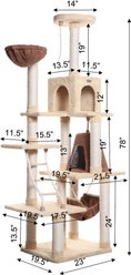 Armarkat 78-in Faux Fur Cat Tree & Condo, Goldenrod slide 2 of 9