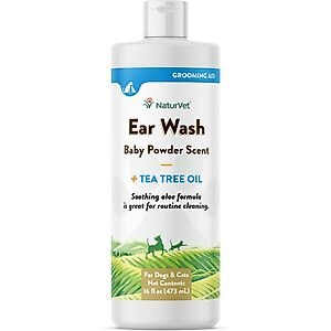 NaturVet Aloe & Baby Powder Scent Dog & Cat Ear Wash, 16-oz bottle