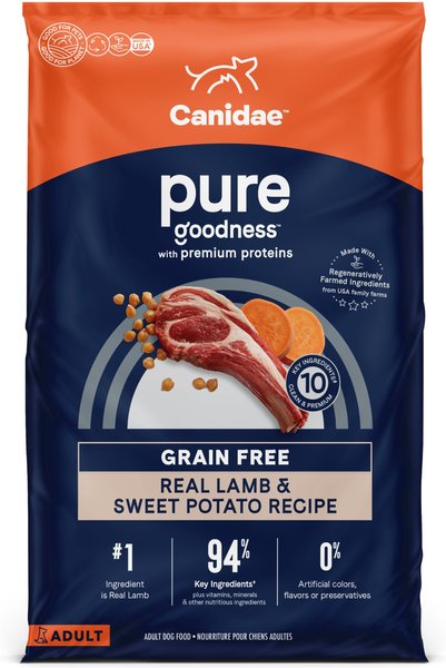 CANIDAE Grain-Free PURE Limited Ingredient Lamb & Pea Recipe Dry Dog Food, 12-lb bag slide 1 of 9