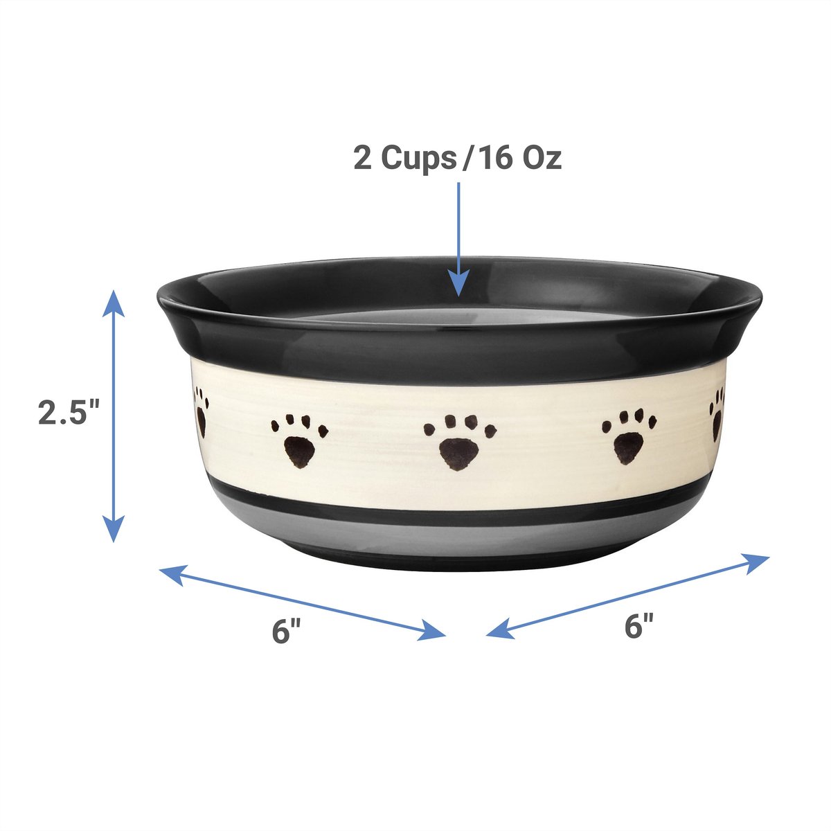 PETRAGEOUS DESIGNS Metro Deep Ceramic Dog & Cat Bowl, 2cup