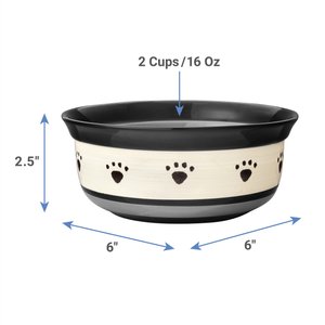PetRageous Designs Metro Deep Ceramic Dog & Cat Bowl, 2-cup