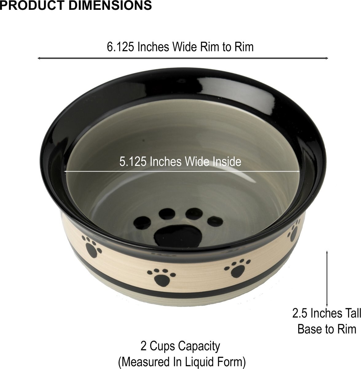 PETRAGEOUS DESIGNS Metro Deep Ceramic Dog & Cat Bowl, 2cup