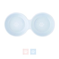 PetRageous Designs Wubby's Duo Diner Pet Bowls, Blue