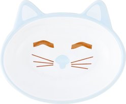 PetRageous Designs Sleepy Kitty Oval Cat Dish, Blue, 5.3-oz slide 1 of 4