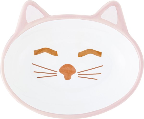 PetRageous Designs Sleepy Kitty Oval Ceramic Cat Bowl, Pink, 0.66-cup slide 1 of 5