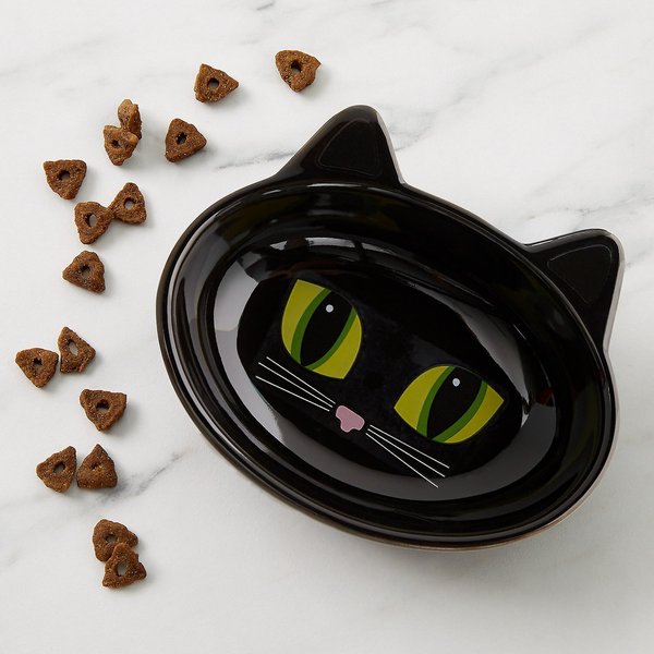 PetRageous 81026 Oval Frisky Kitty Stoneware Cat Bowl 5.5-Inch Wide And 1 5 Inch
