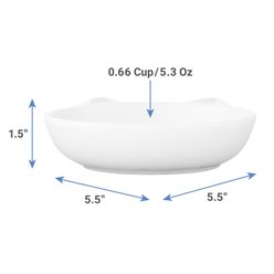 PetRageous Designs Frisky Kitty Oval Cat Dish, White, 0.66-cup slide 2 of 6