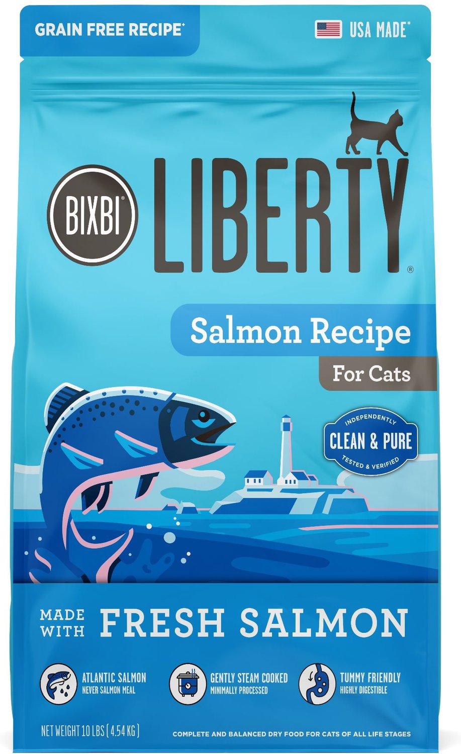 BIXBI Rawbble Dry Food Salmon Recipe for Cats, 3-lb bag