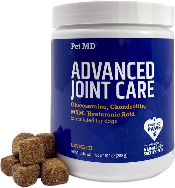Pet MD Advanced Hip & Joint Supplement for Dogs, 120 count slide 1 of 7