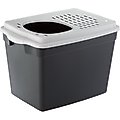 Ferplast "Jumpy" w/Top Entrance Cat Litter Box, Black, Large