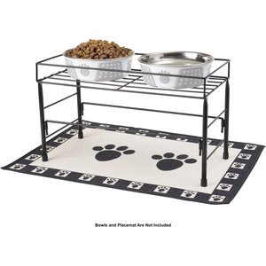 PetRageous Designs Set The Table Non-Skid Pet Bowl Wire Stand, Large