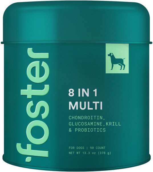 Foster 8-in-1 Multivitamin Beef & Apple Flavored Soft Chews Dog Supplement, 90 count slide 1 of 10