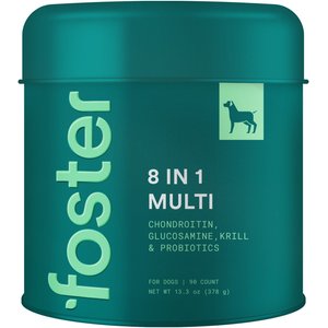 Foster 8-in-1 Multivitamin Beef & Apple Flavored Soft Chews Dog Supplement, 90 count